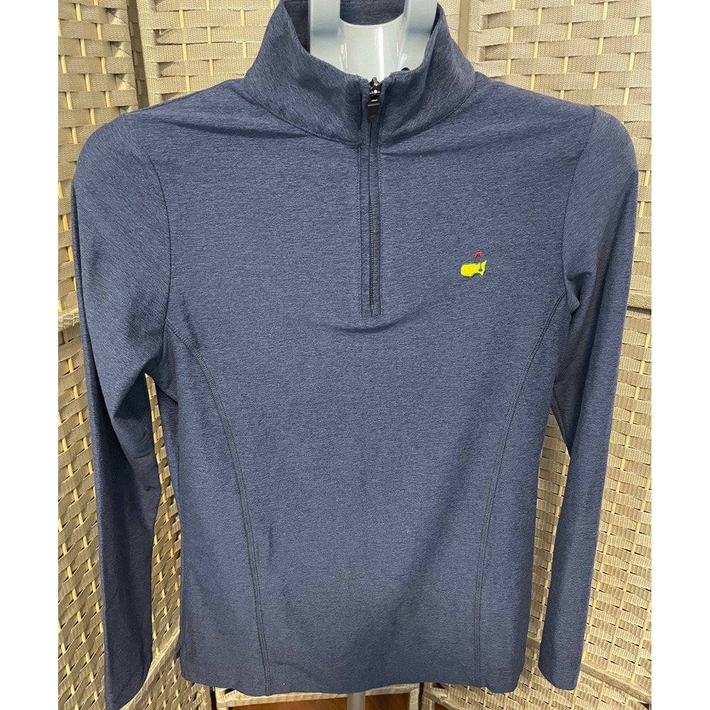 Masters Magnolia Lane Tech Womens Small Navy Blue 1/4 Zip Golf Pullover UPF 50